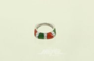 Ring mit grünem u. rotem Farbstein