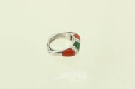 Ring mit grünem u. rotem Farbstein