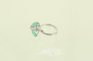 Ring mit Chrysopras u. 10 kl. Brillanten von ges. ca. 0,44ct