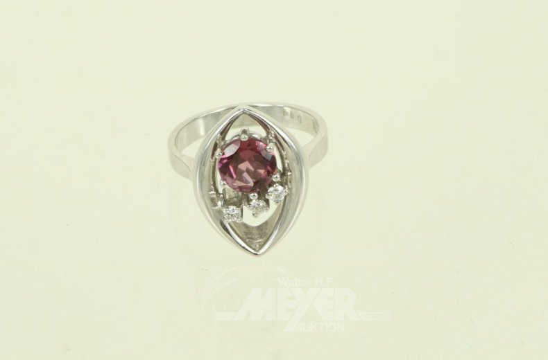 Ring mit Rodolith u. 3 kl. Brillanten