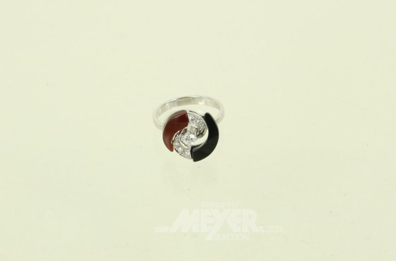 Ring mit Achat u. Onyx