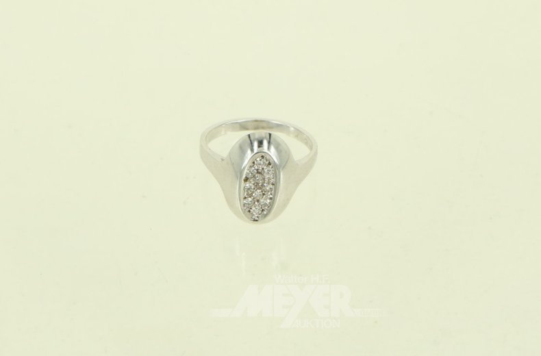 Ring mit 10 kl. Diamanten von ges. ca. 0,19ct