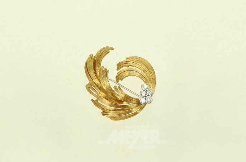 Brosche mit 5 kl. Diamanten