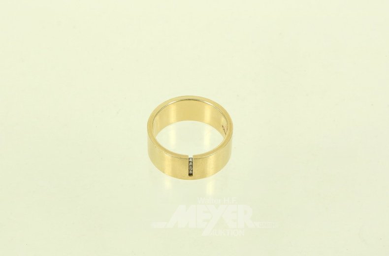 NIESSING breiter Ring mit 4 kl. Diamanten