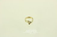 Ring mit 2 Farbsteinen u. 2 kl. Brillanten