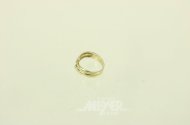 Ring mit 2 Farbsteinen u. 2 kl. Brillanten