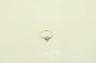 Ring mit 4 Altschliffbrillanten u. 6 Diamantrosen