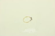Ring mit 4 Altschliffbrillanten u. 6 Diamantrosen