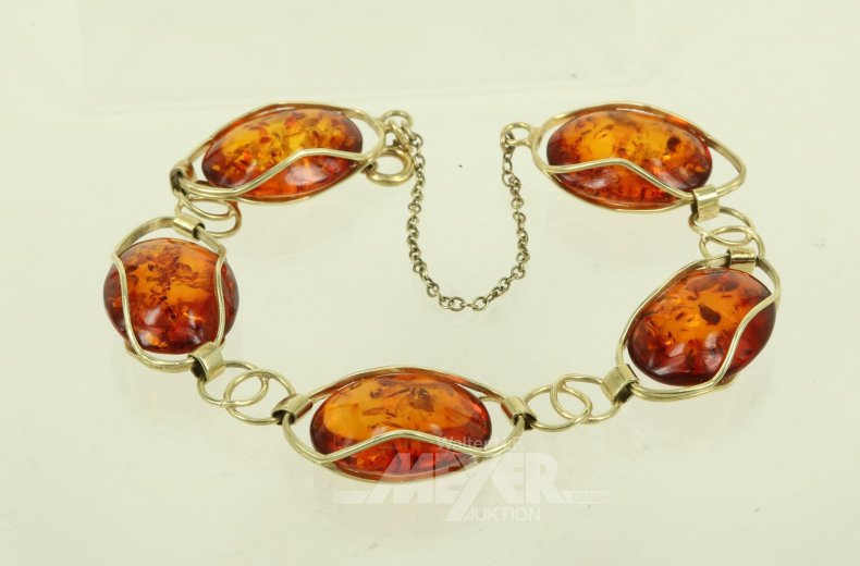 Armband mit 5 Bernsteinen