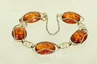 Armband mit 5 Bernsteinen