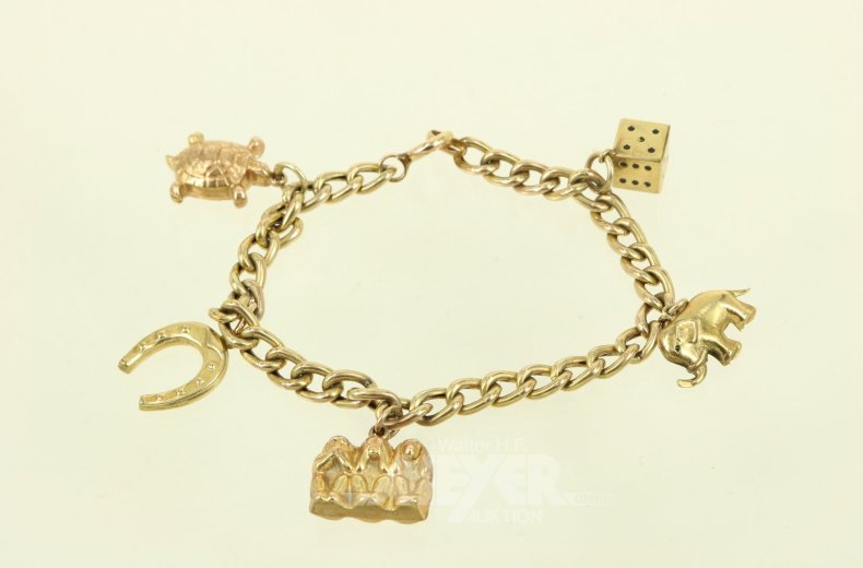 Bettelarmband mit 5 Anhängern