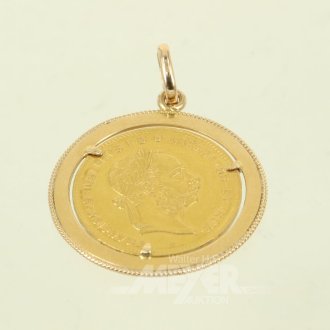 Kettenanhänger mit Goldmünze