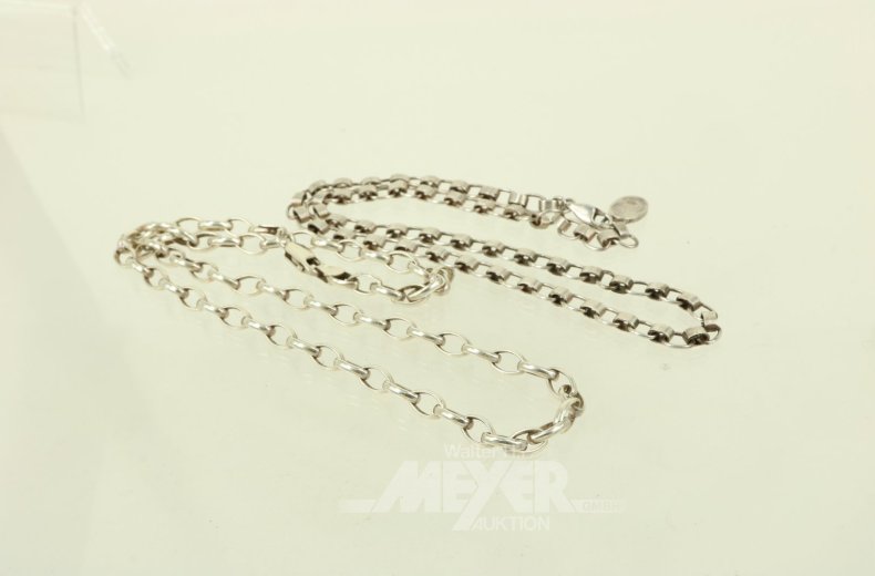2 Gliederketten in 925er Silber