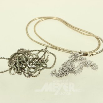 5 Ketten in Silber