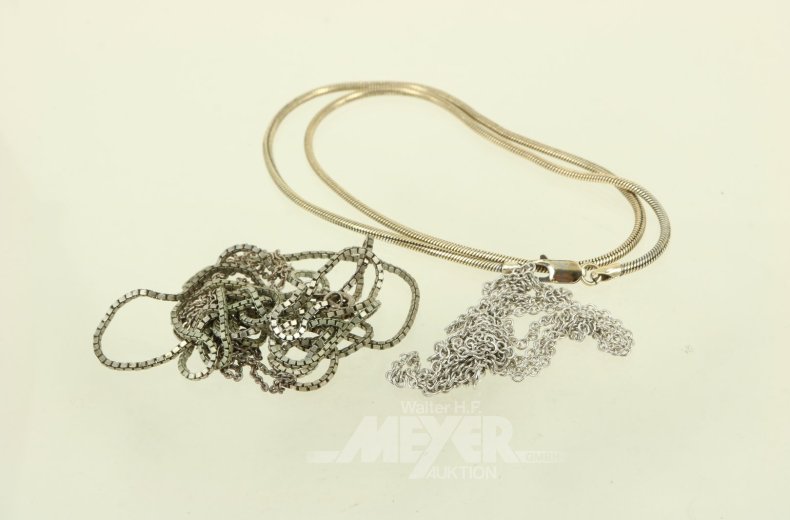 5 Ketten in Silber