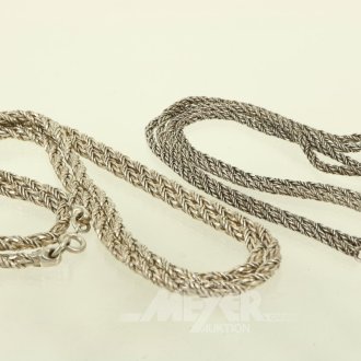 2 Lange Ketten in 835er Silber