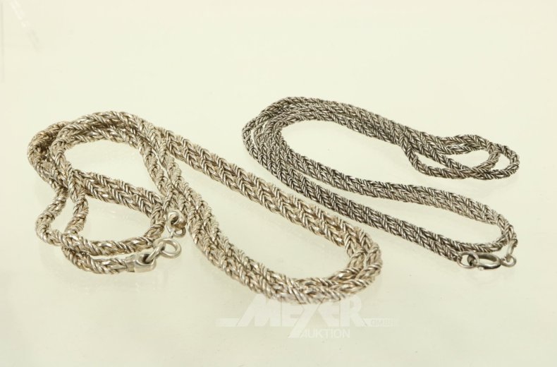 2 Lange Ketten in 835er Silber