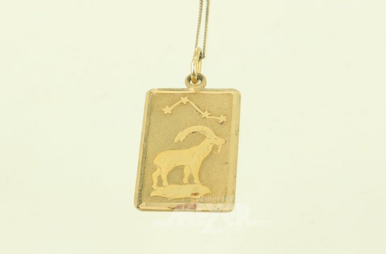 Feine Gliederkette mit Anhänger "Sternzeichen Steinbock"