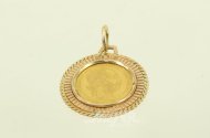 Kettenanhänger mit Goldmünze Österreich 1 Dukat Franz Joseph I. 1915 NP