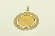 Kettenanhänger mit Feingoldmedaille zur Mondlandung