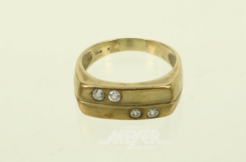 Ring mit 4 kl. Diamantimitationen