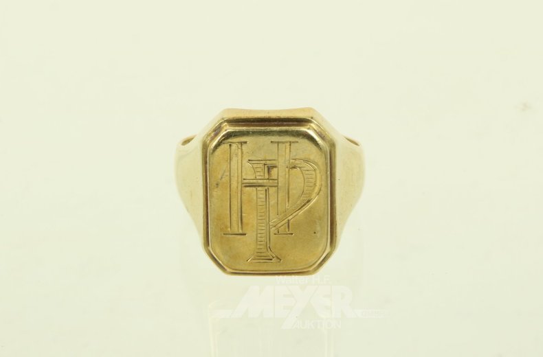 Herrenring mit Monogramm "HP"