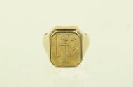 Herrenring mit Monogramm "HP"