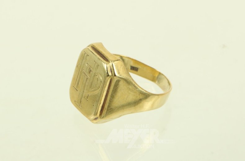 Herrenring mit Monogramm "HP"