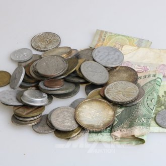 Konvolut Münzen u. Banknoten BRD u. europ. Ausland