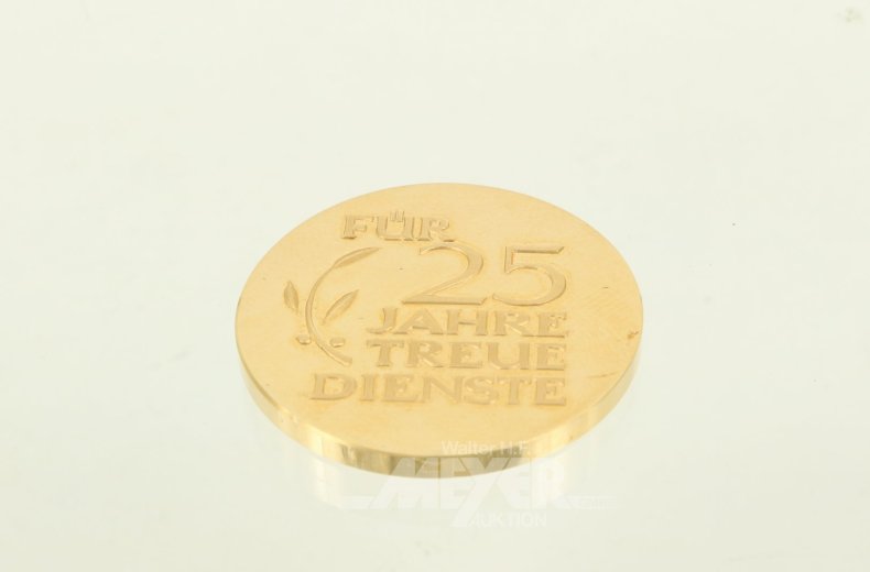 Goldmedaille zum Dienstjubiläums der Deutschen Bundesbank für 25 Jahre