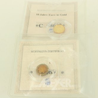 2 Sonderprägungen in 585er Gold aus dem Abonnement