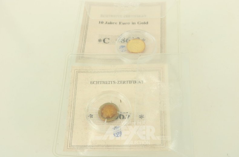 2 Sonderprägungen in 585er Gold aus dem Abonnement