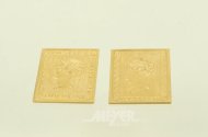2 Briefmarkengedenkprägungen in Gold
