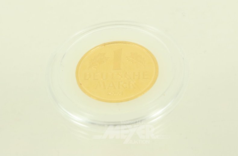 Goldmünze BRD 1 Deutsche Mark 2001