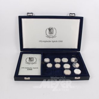 Sammlung Silbermünzen zu den Olympischen Spielen 1988