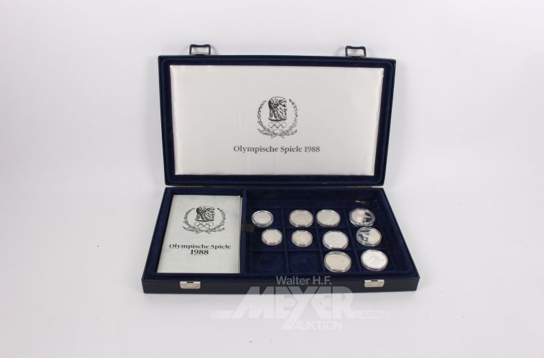 Sammlung Silbermünzen zu den Olympischen Spielen 1988