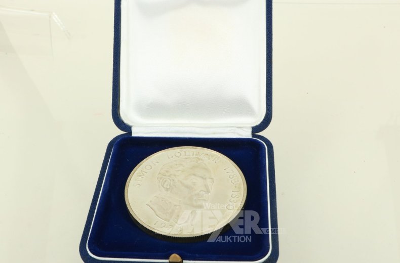 Silbermünze Panama 20 Balboas Simon Bolivar 1974