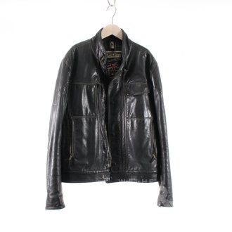 Vintage Lederjacke, schwarz