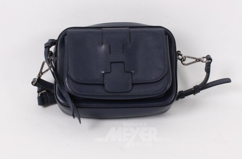 Kl.Crossbody-Ledertasche in Marineblau