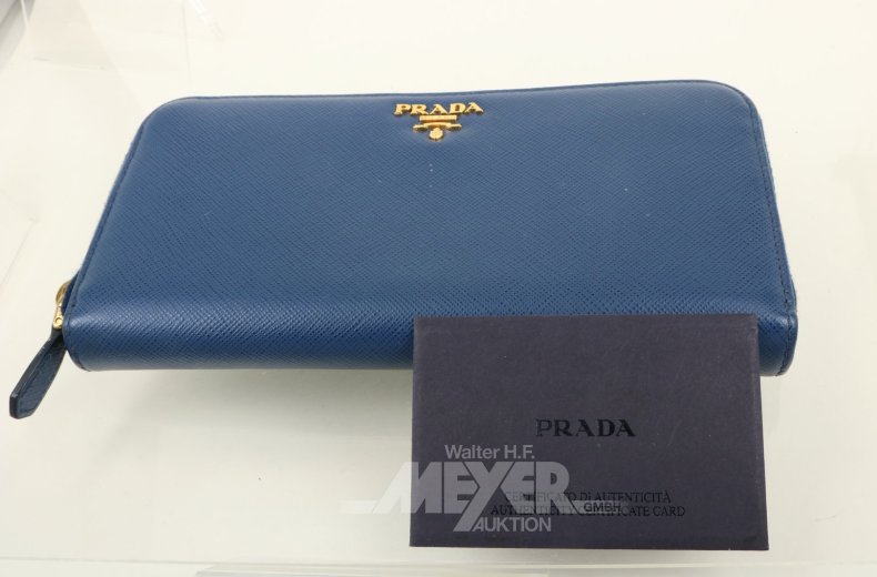 Brieftasche 1ML506 Saffiano-Leder Zip-around , blau