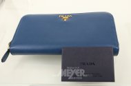 Brieftasche 1ML506 Saffiano-Leder Zip-around , blau