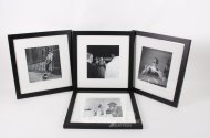 4 Gerahmte Fotografien in Schwarz-Weiß