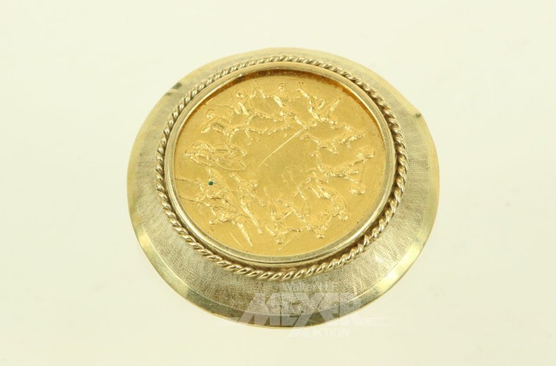 Broschenanhänger mit Feingoldmedaille