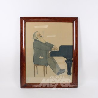 Druckgrafik 'Klavierspieler'