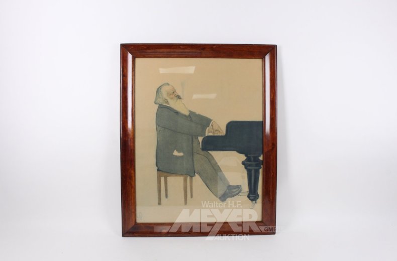 Druckgrafik 'Klavierspieler'