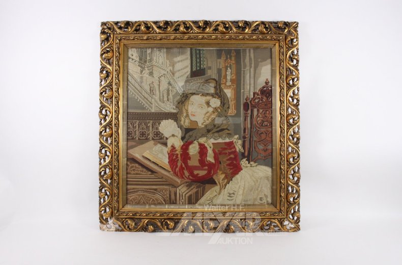 Gebelinbild "Elegante Dame vor histor. Hintergrund"