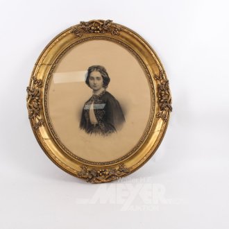 Kohlezeichnung "Portrait einer jungen Dame"