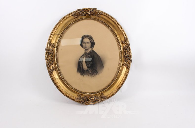 Kohlezeichnung "Portrait einer jungen Dame"