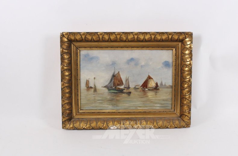 Gemälde "Segelboote vor der Küste"