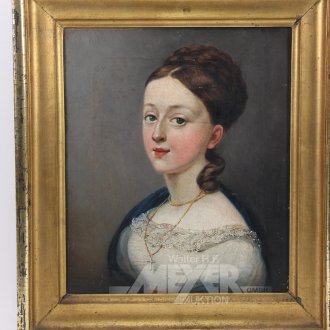 Gemälde "Biedermeier-Damenportrait", 19. Jh.